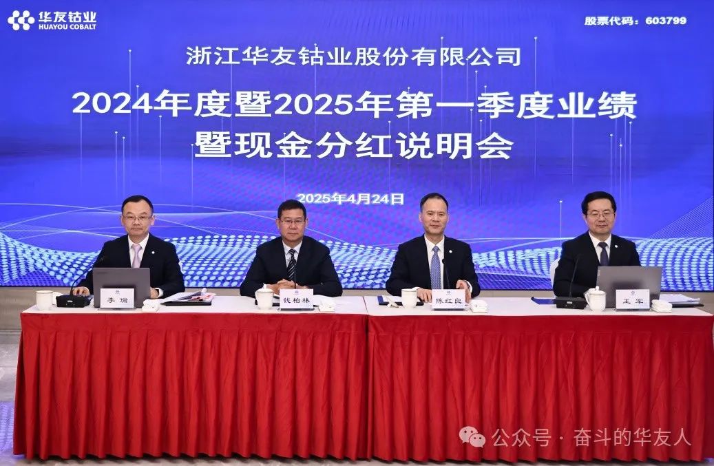 Huayou Cobalt's 2024 Annual and 2025 First Quarter Performance and Cash Dividend Briefing Held-News Releases-Huayou New Energy Technology (Quzhou) Co., Ltd.